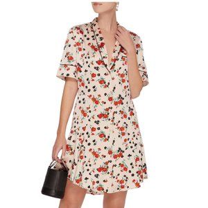 A.L.C. Ruthie Floral Silk Button-Front A-line mini Dress, Size 6, New w tags